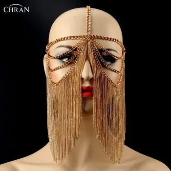 Chran Нова луксозна Модерна Женска Пънк-многослойна Метална верижка за глава, превръзка на главата, украса за коса, украси за тялото на Хелоуин