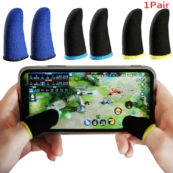 1 чифт ръкавици за мобилни игри, защищающих пръстите си от пот, ръкав за палеца с докосване на екрана