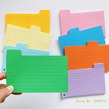 Цветни шкафа, 100 Листа С Помощта на Табове, Разлинованные Карти за преразглеждане, съобразен с Карти Със списък на нещата, Карти за водене на бележки