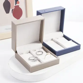 Подарък кутия за съхранение на Притежателя на Пръстена Дисплей бижута Калъф за колиета, Обеци от изкуствена Кожа Кутия за съхранение на Пръстените Калъф за съхранение на бижута Кутии