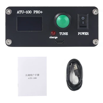 ATU-100 Pro + Автоматична Антена Тунер 1,8-55 Mhz Многофункционален Удобен 0,96-Инчов Акумулаторна Black е С Корпус от ABS