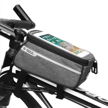 Чанта за горната тръба на колелото, преносима чанта за колоездене телефон, предната рамка на велосипеда със сензорен екран, аксесоари за МТБ велосипеди