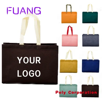 Обичай евтини рекламни чанти за пазаруване, печатащи цветно лого, тъкани торби, чанти-тоут с отпечатана върху логото на поръчка