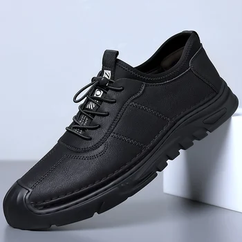 Ежедневни Мъжки обувки; Улични Модни Маратонки Мъжки черни обувки на равна подметка; Удобна Пешеходна Нескользящая Мъжки Обувки; Zapatillas De Hombre