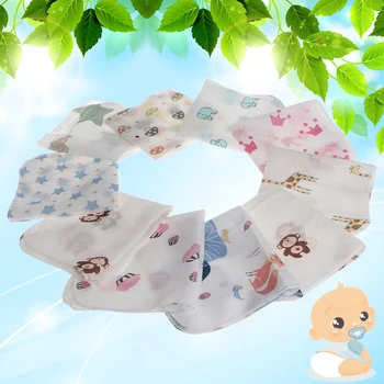 10шт Бебешка кърпа за бебета 28*28 cm Муслиновое кърпи, носни кърпи, два слоя салфетки за избърсване