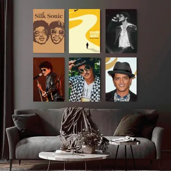 Плакат на певеца Бруно Марс, домашен офис, стена за кабинет, спалня, хол, декорация на кухня, живопис
