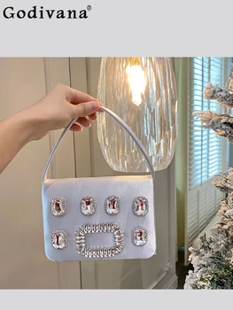 Елегантни дамски сатенени диаманти в ретро стил, малки квадратни чанти, чанта през рамо, скъпа банкетная кутия, чанти-незабавни посланици за дамите
