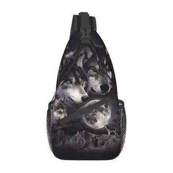 Индивидуална чанта-прашка Galaxy Grey Wolf, Мъжки Модерна чанта през рамо, раница за пътуване, Походный раница