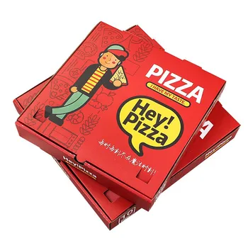 Подгонянная Кутия за Пици с печат productWholesale Изработени по Поръчка Евтини Кутии За Пица от Гофрирана Хартия за Опаковане с Логото 8 12 14 16 Инчов Храна