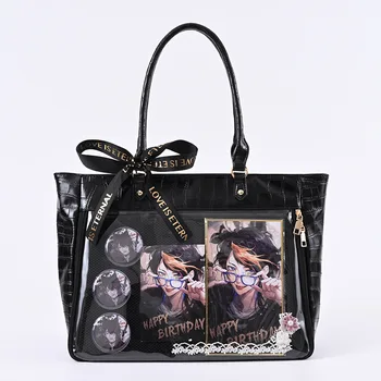 JIAERDI kawaii Crossbody Lolita Ita Чанта JK Стил на Крокодилска лента Чанта през рамо Дамски чанти Harajuku чанта-тоут за жени