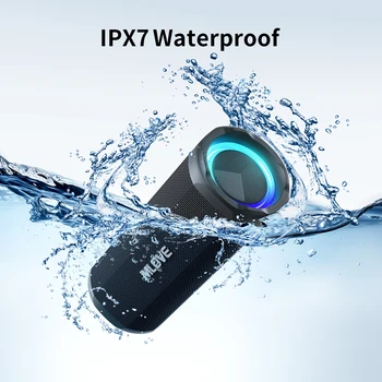 Портативен Bluetooth високоговорител MLOVE P2, Bluetooth 5.3, два динамика, RGB осветление, IPX7 водоустойчив, връзка TWS