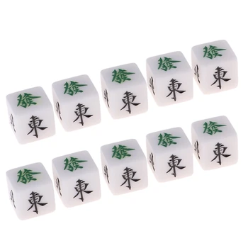 583F Набор от 10 позиционни кубчета Кръг Изток, Юг, Запад, Север Кубчета за mahjong