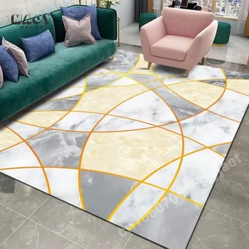 Геометричен килим в скандинавски стил за всекидневна, декориране на дома, в спалнята, голяма подложка за дивана в хола, противоскользящий подложка за пода в банята