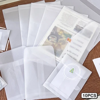 10ШТ Прозрачни пликове от сернокислотной хартия за картички 