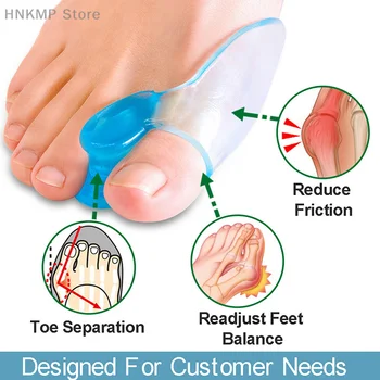 1 Чифт силиконови гелевых коректори за палеца на крака, Ортопед изправяне, Сепаратор