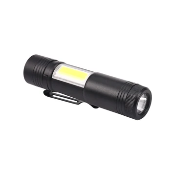 Нов Мини Лаптоп Алуминиев Q5 Led Фенерче XPE & COB Work Light Lanterna Мощна Дръжка-Факел Лампа 4 Режима на Използване 14500 Или AA