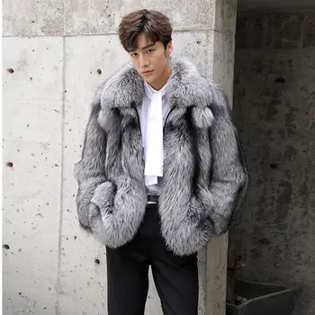 Качеството на 2023 Нова зимно палто от изкуствена лисьего кожа Мъжки топло мода Tide, свободно палто, хубав ревера, норковая яке голям размер дрехи
