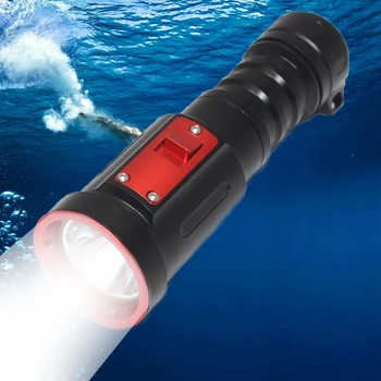 XM-L2 Бял led фенерче за гмуркане на дълбочина 100 м, ярка светлина, водоустойчива лампа-светкавица IPX8, led тактически фенер за къмпинг