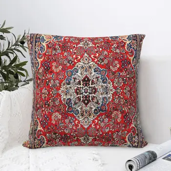 Червено-синя калъфка с изображение на персийския килим Сарук, калъфка за дивана с цип, калъфки за възглавници