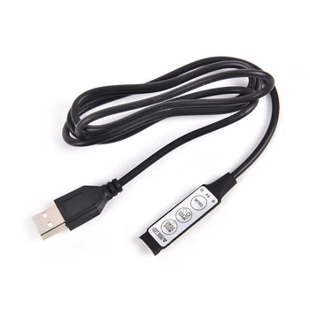 1 бр. контролер DC 5V USB LED RGB 3-ключ 4-пинов дистанционно управление за led лента