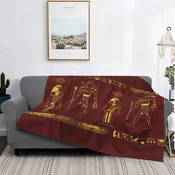 Одеяло с египетски йероглифи, Velvet в текстилен интериор, древните Супер Меки одеяла за дома, Покривки за мека мебел, Египет Дишаща