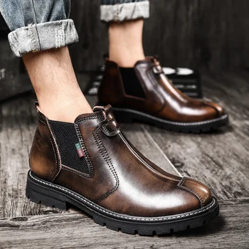 Ретро-Тенденции, Мъжки Бизнес Ботильоны В Британския Стил, Ежедневни Обувки 