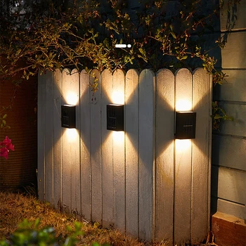 8 led, умен слънчев лестничный монтиран на стената лампа, уличен Водоустойчив Градинска ограда, лампи за тераси, лампа за стъпки в двора, Слънчева палубная лампа