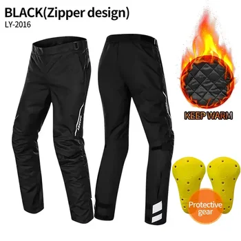 Зимните быстросъемные панталони, мъжки мотоциклетни быстросъемные панталони, вградени защитни фолиа CE, топли непромокаеми панталони за мотокрос