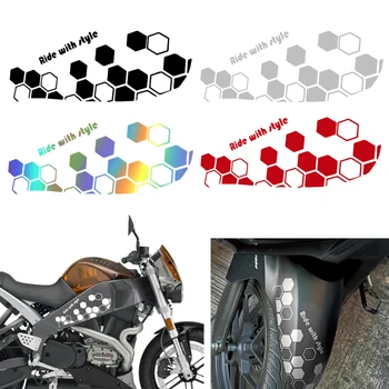 Етикети върху крилото на мотоциклет, шестиугольные светлоотразителни стикери, светлоотразителни стикери върху тялото, наклеивающиеся в тялото под формата на восъчни пити.