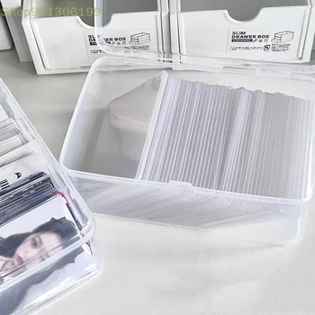 3-инчов Кутия за съхранение на фотокарточек Прозрачни етикети Държач за карти Korea Idol Настолен Органайзер за съхранение на Классификационная скоростна Канцеларски материали