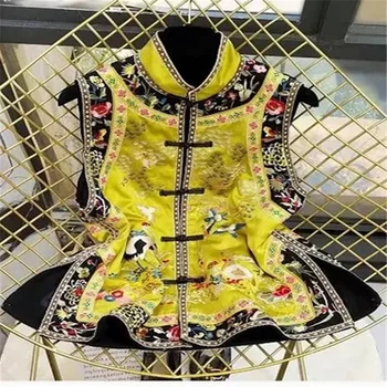 Моля, Нов Китайски Жилетка Женски 2023 Пролет и есен Нова Ретро костюм Рокля Tang Топ Късо палто с принтом в китайски стил