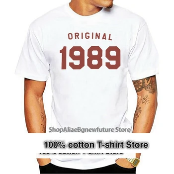мъжки t-shirt на 30-ия ден от раждането, графични подаръци за Деня на бащата За татко, тениски 1989, Модни дрехи от 100% памук, лятна тениска