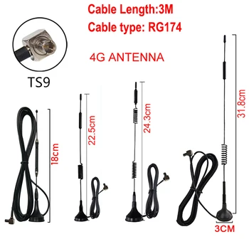 Антена GWS 20p 4G LTE 10dbi SMA TS9 RP-SMA Антена 698-960 1700-2700 Mhz ИН магнитно основата на 3 М Издънка Antena модем рутер ретранслатор