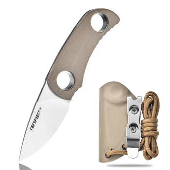 TONIFE Нож с фиксирано острие за къмпинг, джобен размер, открит, 8Cr14MoV, Острието G10, Тактически ловни ножове за оцеляване, EDC Инструменти Runer