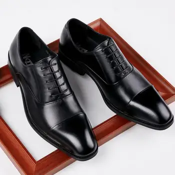 2020 г. нови кожени бизнес модела обувки с горния слой за мъже, сватбени кожени 38-45 a6