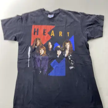 Реколта тениска със сърце на 1990 г. L Brigade World Tour