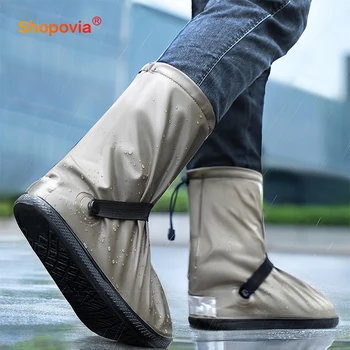 Дъждобран за обувки, за пътуване на открито, нескользящий калъф за обувки с високо шнорхел, силикон водоустойчив калъф за галош от дъжд, защита от дъжд