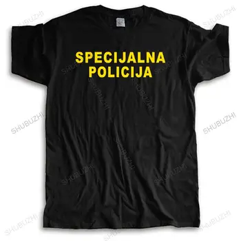 мъжки брандираната тениска, нова тениска с кръгло деколте и къс ръкав ATJ LUCKO3 SPECIJALNA POLICIJA. Нова памучен градинска тениска, мъжки ризи