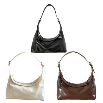 Модерна чанта подмышечная чанта, реколта чанта през рамо за момичета, дамски однотонная кожена чанта за носене, чанта-тоут пазва