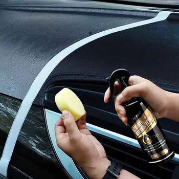 Средство за възстановяване на пластмаса Колата AIVC За Полиране на кожата, Покрывающее Пластмасови Детайли до черен цвят Нов Гланц Спрей За Почистване на салон