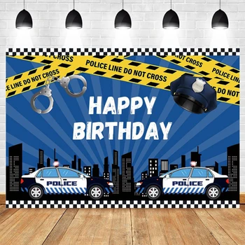 На фона на полицейска тема, Нощен патрул на Града, колата на полицай, за рожден Ден на момче, Фонова снимка, декор, Реквизит за фото студио