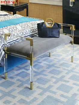Дизайнерско меко оформяне с модерен акрилно диван, поцинкована неръждаема стомана, седалки от прозрачен плексиглас