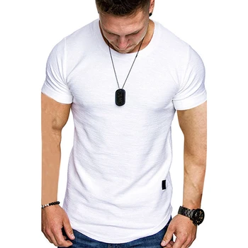 Лятна мъжка тениска с къс ръкав, обикновен потник за фитнес с кръгло деколте, спортни и ежедневни облекла, приталенные ризи, outdoor облекло