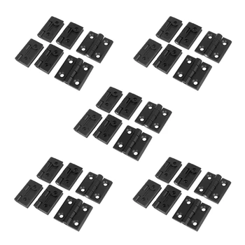 30 Черни Алуминиеви панти за вратите на мебелен шкаф 50 mm X 50 mm
