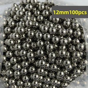 12mm100pcs Стоманена топка прашка Ловна прашка от неръждаема стомана, катапулт, прашка, които засягат боеприпаси Стоманени топки