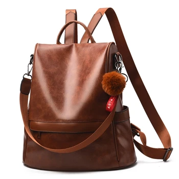 Жена раница-чантата е от изкуствена кожа, анти-кражба ежедневна чанта през рамо за пътуване, училище