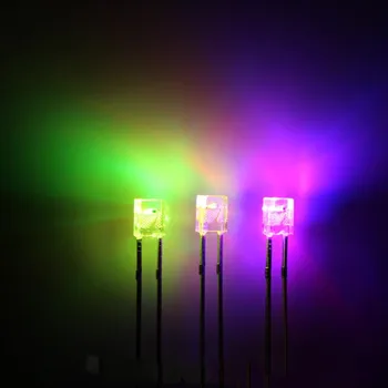 2*3*4 2*5* 7 Мм RGB 7 цвята пълноцветен бързо/бавно светкавица прозрачен Квадратен 2Pin LED Light Beads