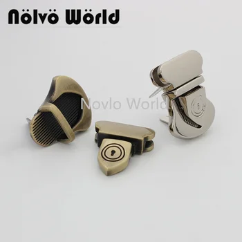 Nolvo World 2-10 броя, 3 цвята, 25 * 20 мм, светло злато за заключване за дамска чанта, притискателния заключване, брави за чанти с гравирани с логото