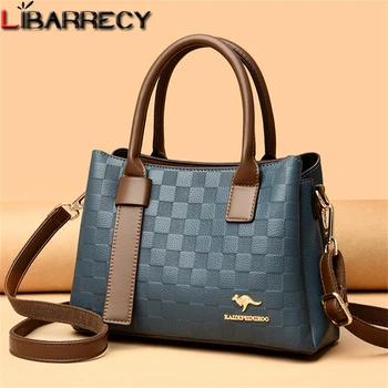Модерна дамска чанта с ламперия, многофункционална дамска чанта от висококачествена естествена кожа, луксозни дизайнерски дамски чанти през рамо