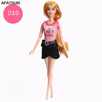 Сладки розови ризи, елеци, блузи и черни шорти, Панталони за кукли Барби, комплект дрехи, аксесоари за куклата къща, детска играчка